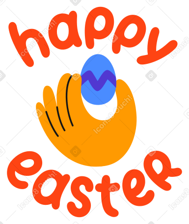 hand and lettering happy easter sticker PNG, SVG