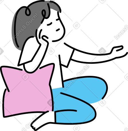 无聊的女人用枕头 PNG, SVG