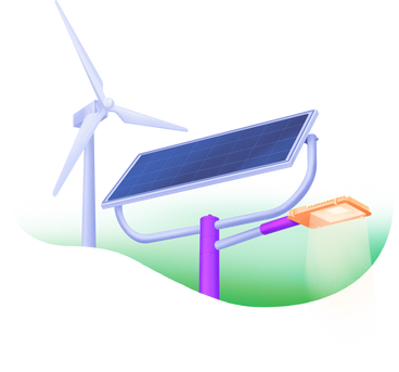 solar-powered street lamp and wind generator PNG、SVG