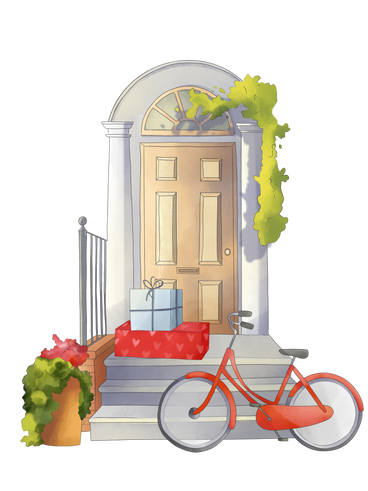 Gifts near the door PNG, SVG