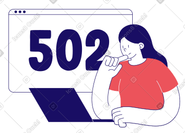 女士收到 502 错误，网关错误 PNG, SVG