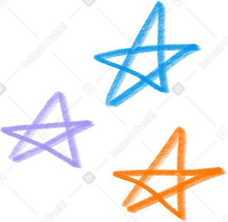 three colorful stars PNG, SVG