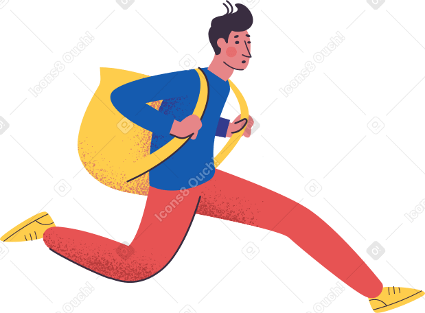 man with backpack PNG, SVG
