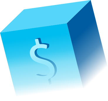 Cube with a dollar PNG, SVG