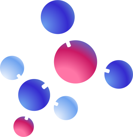 colorful molecules Illustration in PNG, SVG