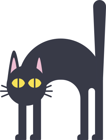 Черная кошка в PNG, SVG