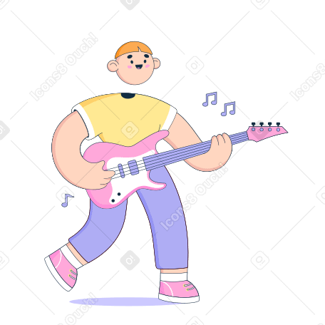 Illustration L'homme joue de la guitare aux formats PNG, SVG