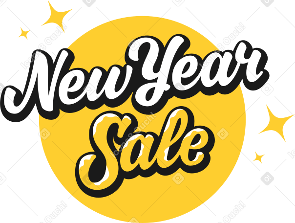 lettering new year sale PNG, SVG