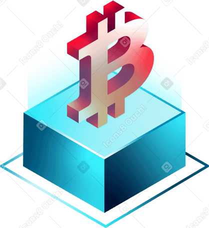 isometric bitcoin icon PNG, SVG