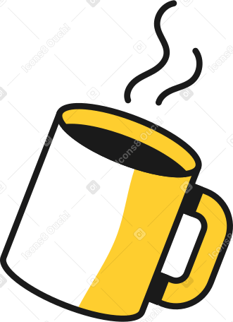 steaming coffee mug Illustration in PNG, SVG