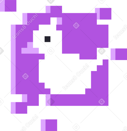 Pintura de pato de pixel PNG, SVG