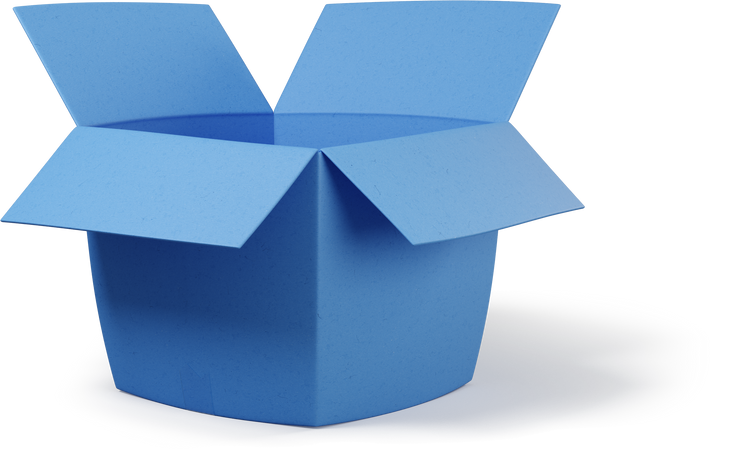 Blue open box Illustration in PNG, SVG