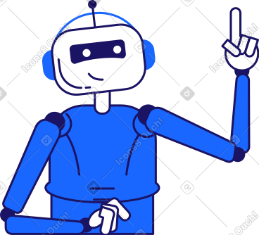 Robot with the index finger raised up PNG, SVG