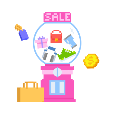 Dispenser machine with shopping bag and goods PNG, SVG