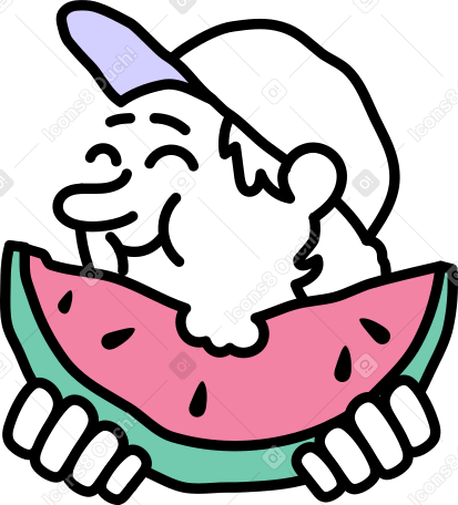 boy eating watermelon PNG, SVG