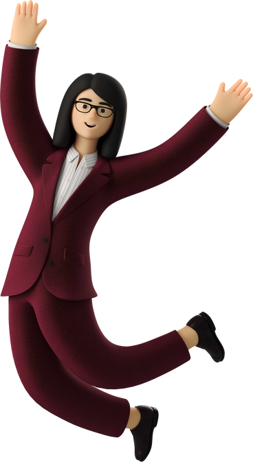 businesswoman in red suit jumping PNG, SVG