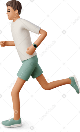 3D young man running PNG, SVG
