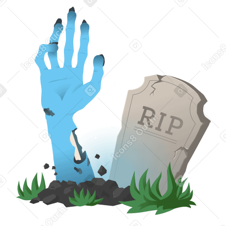 Zombie hand rising from the grave PNG, SVG