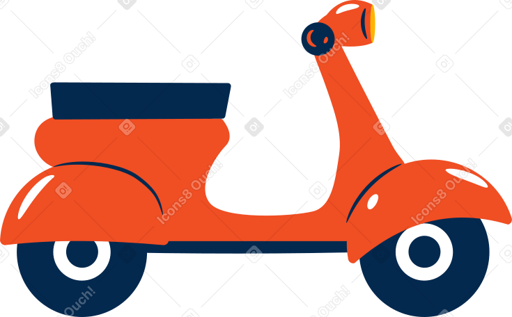 moped Illustration in PNG, SVG