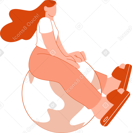 woman on a ball PNG, SVG
