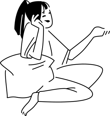 Femme qui s'ennuie avec un oreiller PNG, SVG