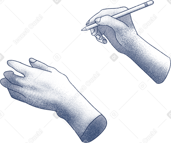 hands and digital pencil Illustration in PNG, SVG