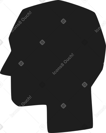 shadow of human head Illustration in PNG, SVG