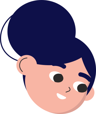 head of a smiling girl with a ponytail PNG, SVG