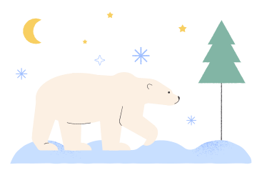 Eisbär läuft bei schneefall PNG, SVG