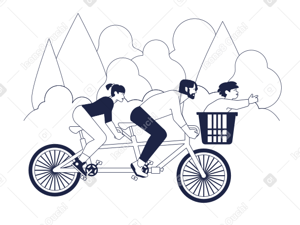 Famiglia in bicicletta PNG, SVG