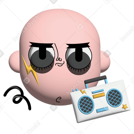 Cool guy listening to music PNG, SVG