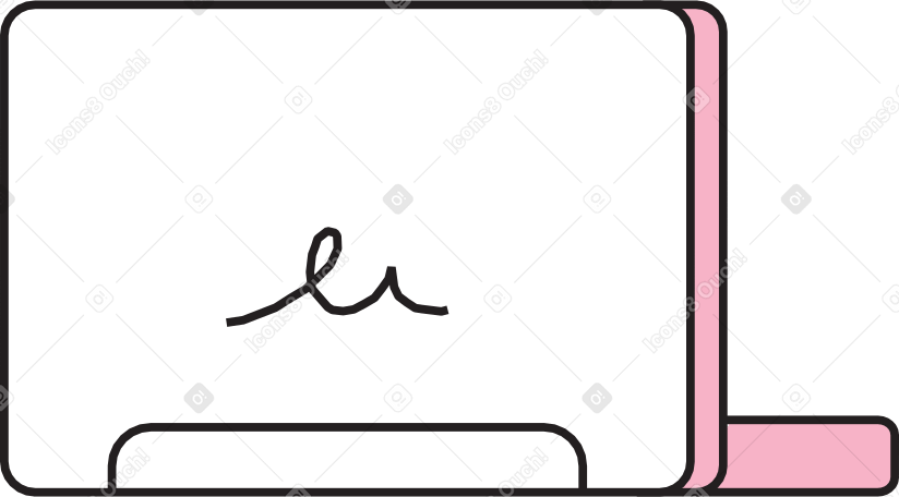 pink open laptop Illustration in PNG, SVG
