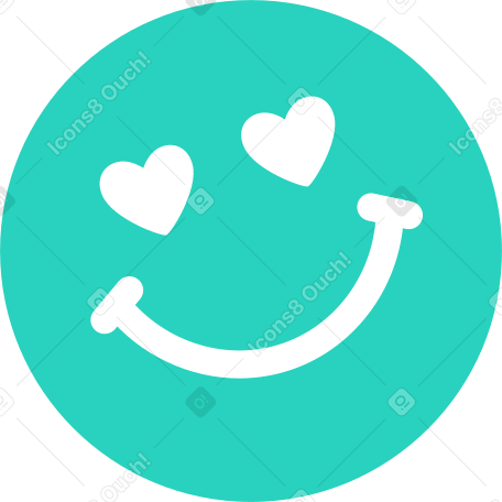 smile heart-eyes green Illustration in PNG, SVG