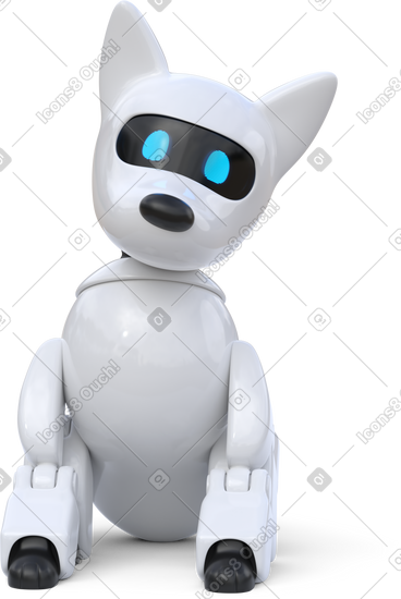 Robot dog sitting PNG, SVG