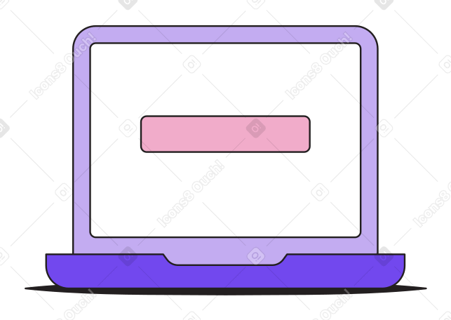 Laptop with password Illustration in PNG, SVG