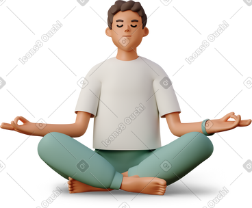 Boy meditating PNG, SVG