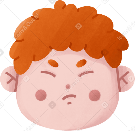 disgruntled ginger boy Illustration in PNG, SVG