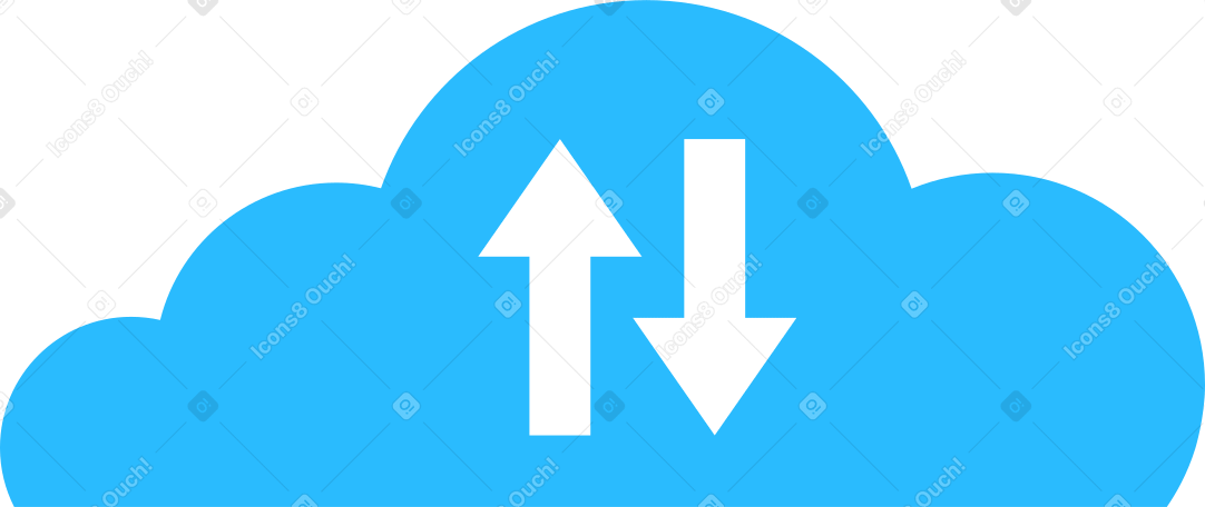 cloud with arrows PNG, SVG