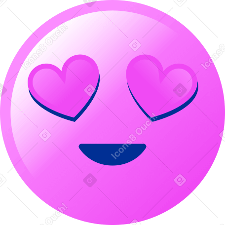 Illustration emoji heart eyes love aux formats PNG, SVG
