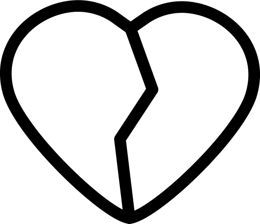 white broken heart Illustration in PNG, SVG