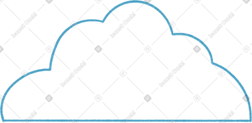 Blue line cloud PNG, SVG