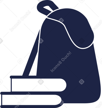 student backpack and two books PNG, SVG