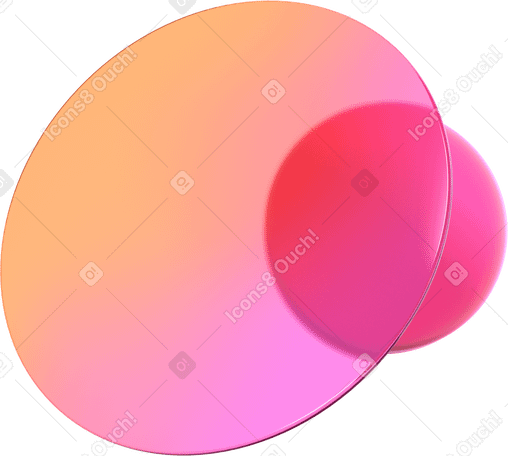 3D Яркий дуэт плавающих дисков в PNG, SVG