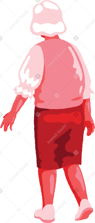 old woman standing back Illustration in PNG, SVG