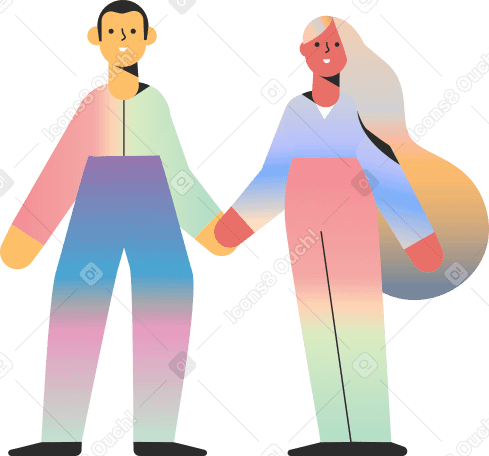 man and a woman holding hands PNG, SVG