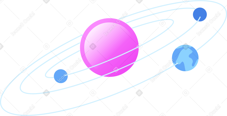 solar system with orbits PNG, SVG
