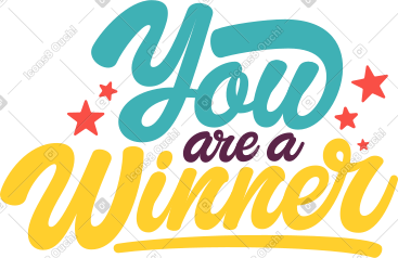 Lettering you are a winner PNG, SVG