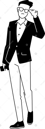dapper young man with glasses animated illustration in GIF, Lottie (JSON), AE