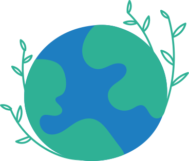 globe with plant leaves PNG, SVG