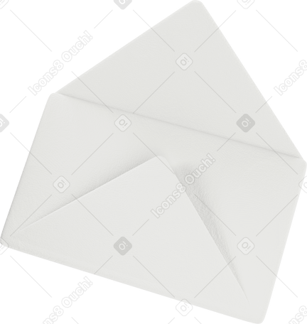 3D Enveloppe ouverte blanche PNG, SVG